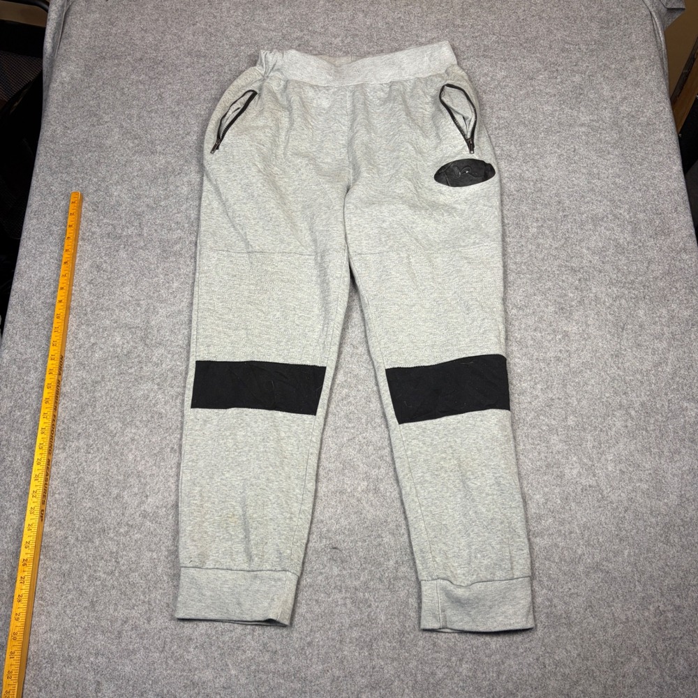 Rocawear Mens Gray Moto Jogger Pants Size 2XL Fleece Zipper Pockets Biker Style